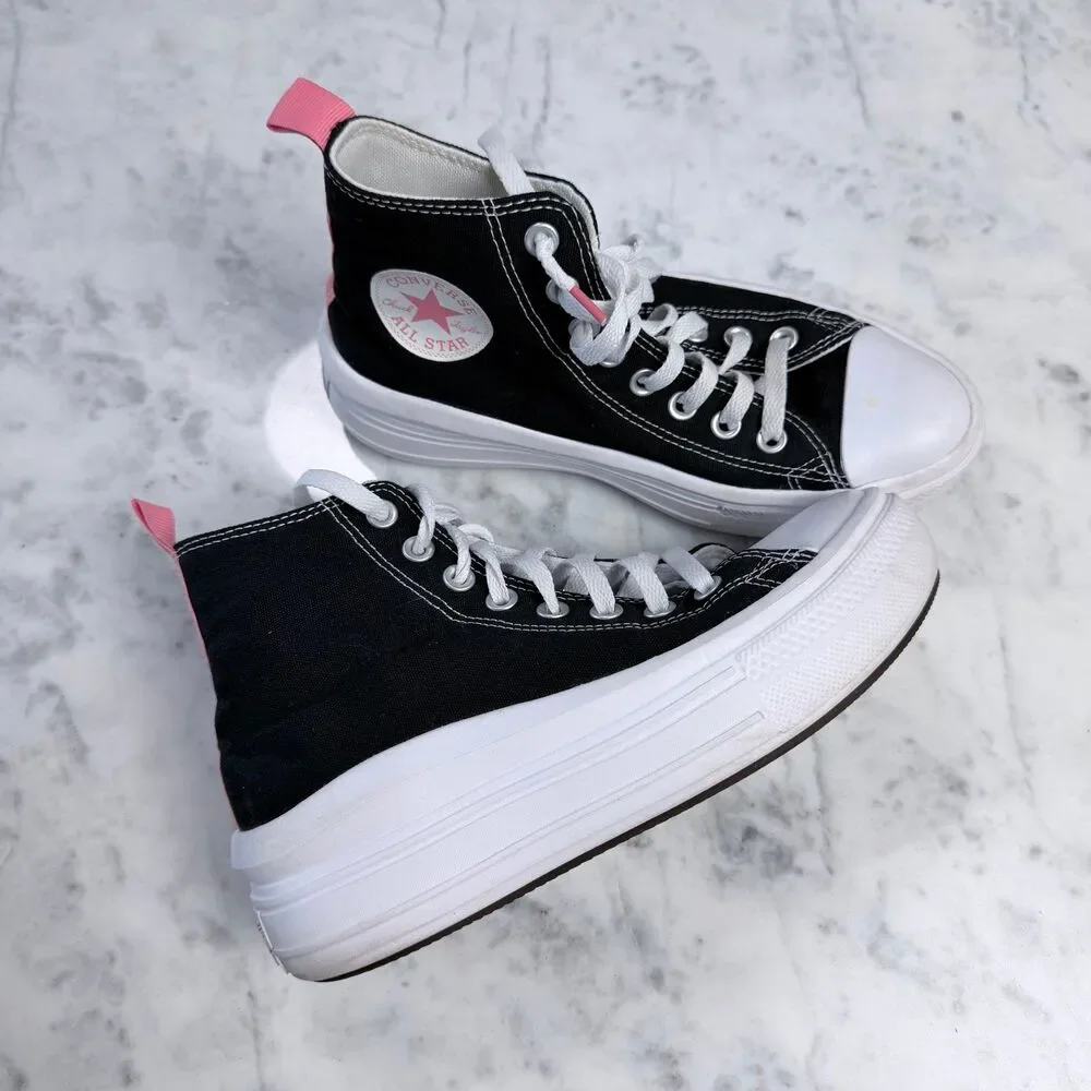 Converse Chuck Taylor All Star Move Hi - Black Pink White Platform 5.5
